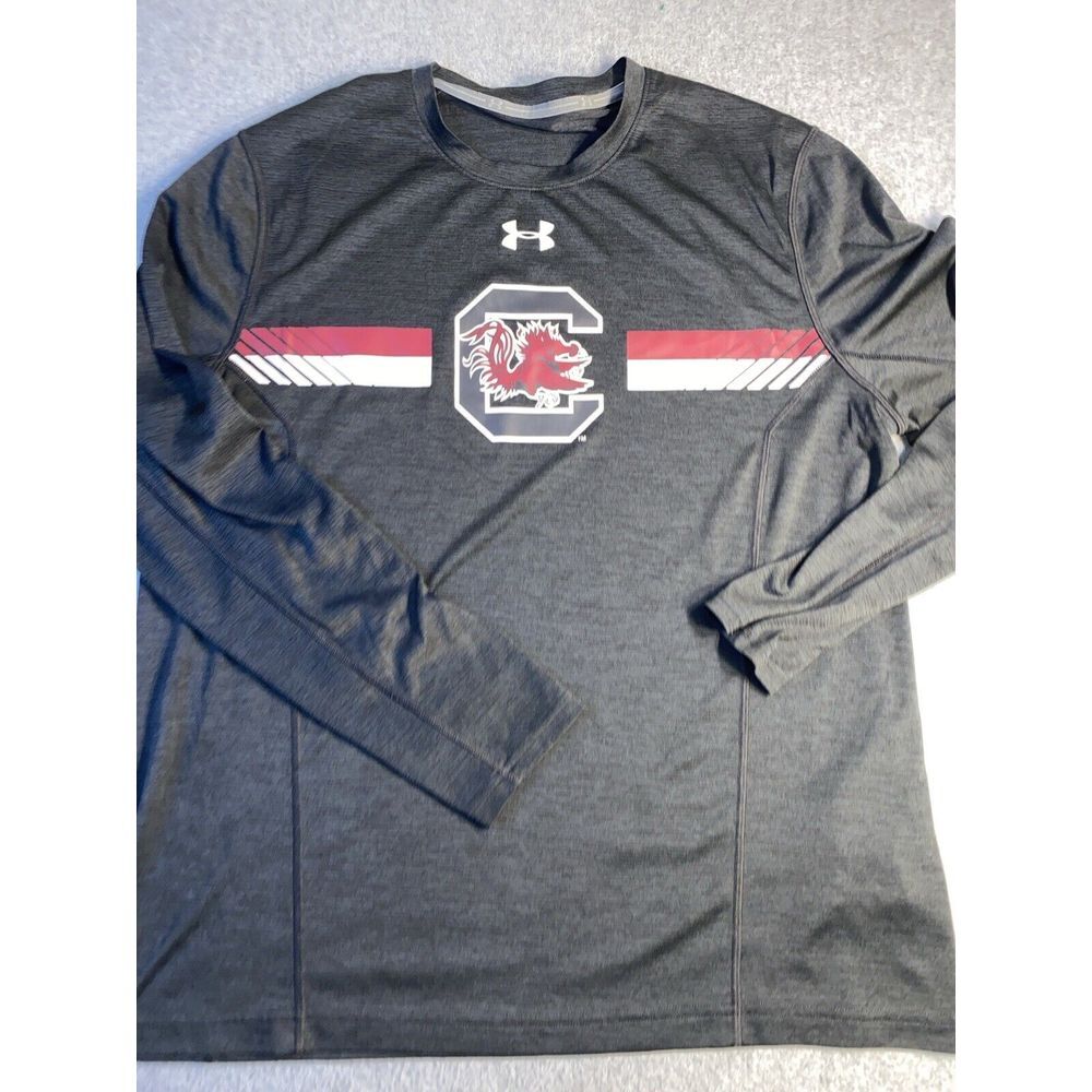 Men Under Armor  Large Arkansas Razor Back Tee Shirt Pre Owned‎ Heat Gear